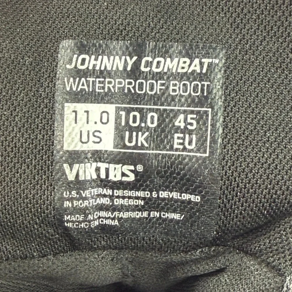Viktos Johnny Combat Waterproof Boots Mens 11 Ranger Green Tactical No Laces